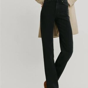 Reformation Black Straight Leg Jeans